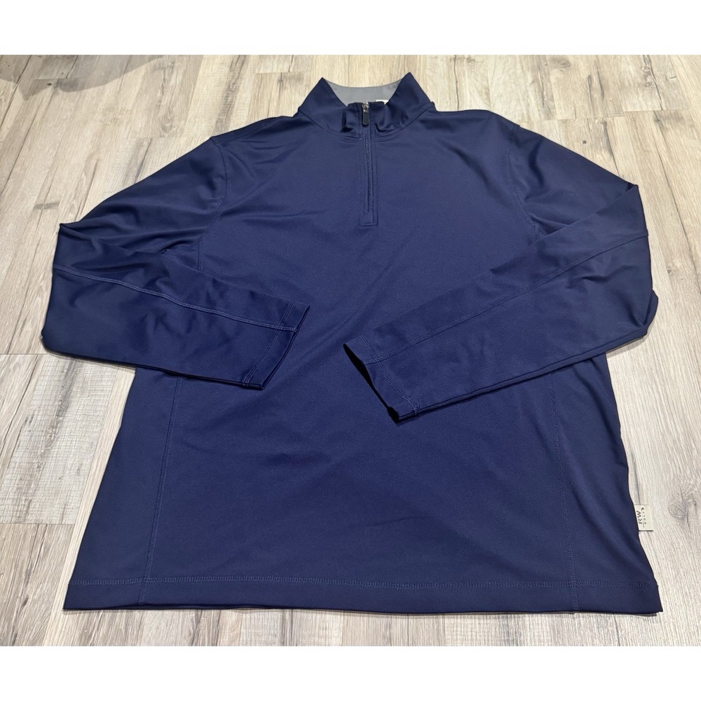 Rorie Whelan Golf Men's L Blue/Gray 1/4 Zip Stretch Long Sleeve Polo